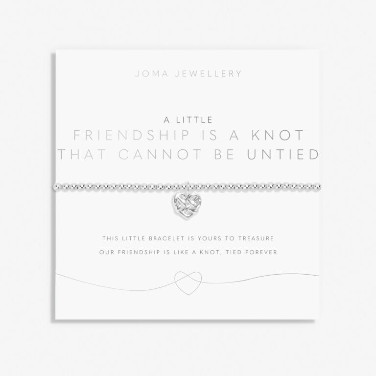 Joma A Little 'Friendship Is A Knot That Cannot Be Untied' Bracelet In Silver Plating 8148