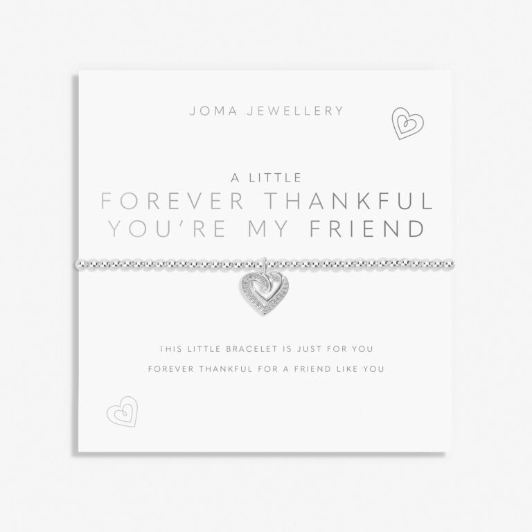 Joma A Little 'Forever Thankful You Are My Friend' Bracelet In Silver Plating 8150