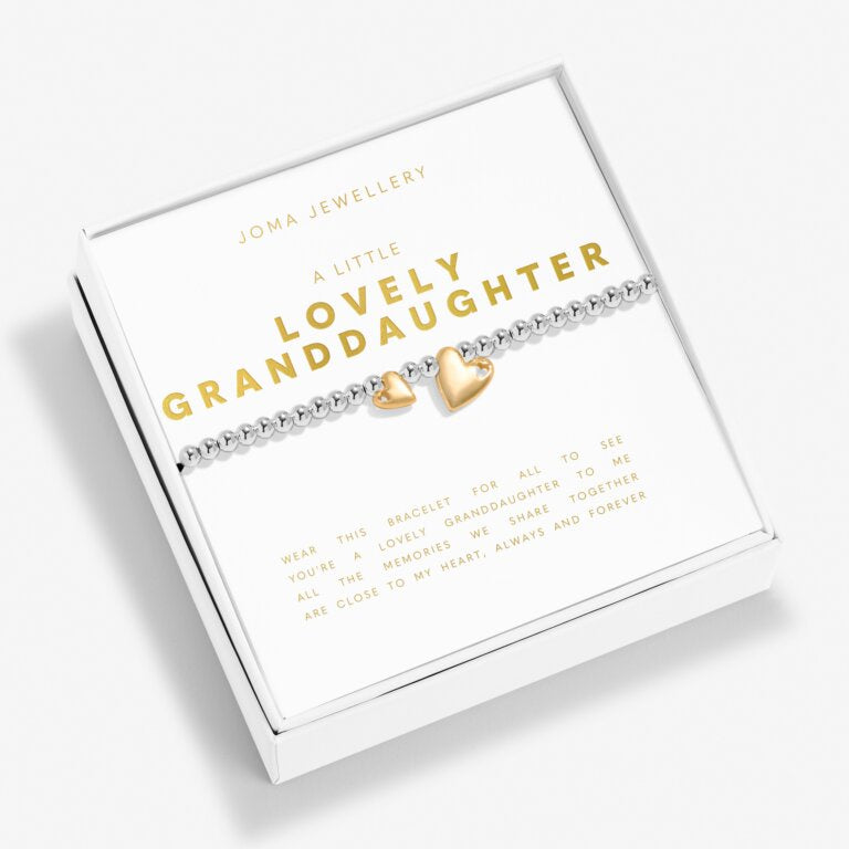 Joma Boxed A Little 'Lovely Granddaughter' Bracelet In Silver And Gold Plating 8190