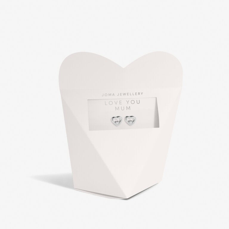 Joma Mother's Day From The Heart 'Love You Mum' Earrings In Silver Plating 8567