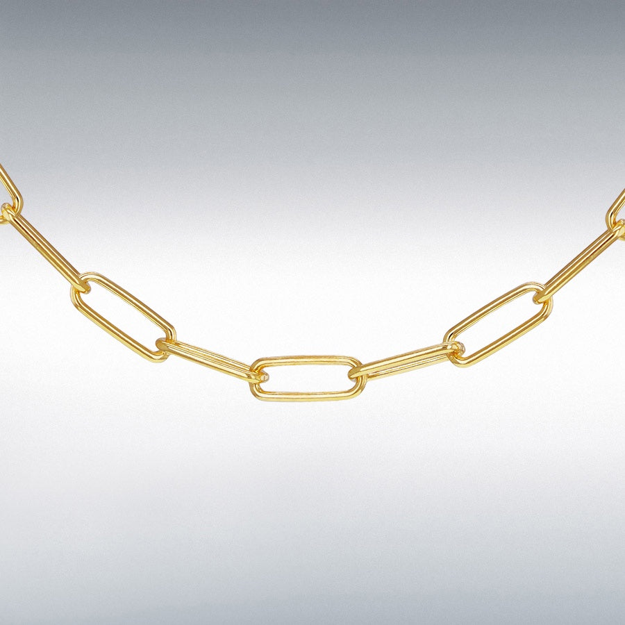 Gold Plated Sterling Silver Paperclip Necklace 20''
