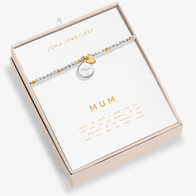 Joma So Loved 'Mum' Bracelet In Silver And Gold Plating 8699