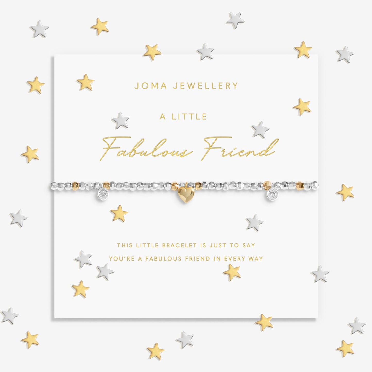 Joma Sparkle Confetti A Little 'Fabulous Friend' Bracelet In Silver And Gold Plating 9161