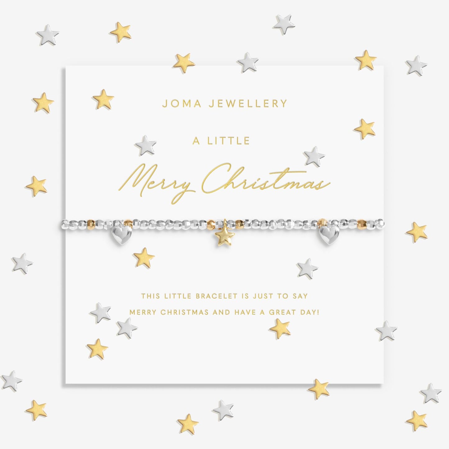 Joma Sparkle Confetti A Little 'Merry Christmas' Bracelet In Silver And Gold Plating 9162