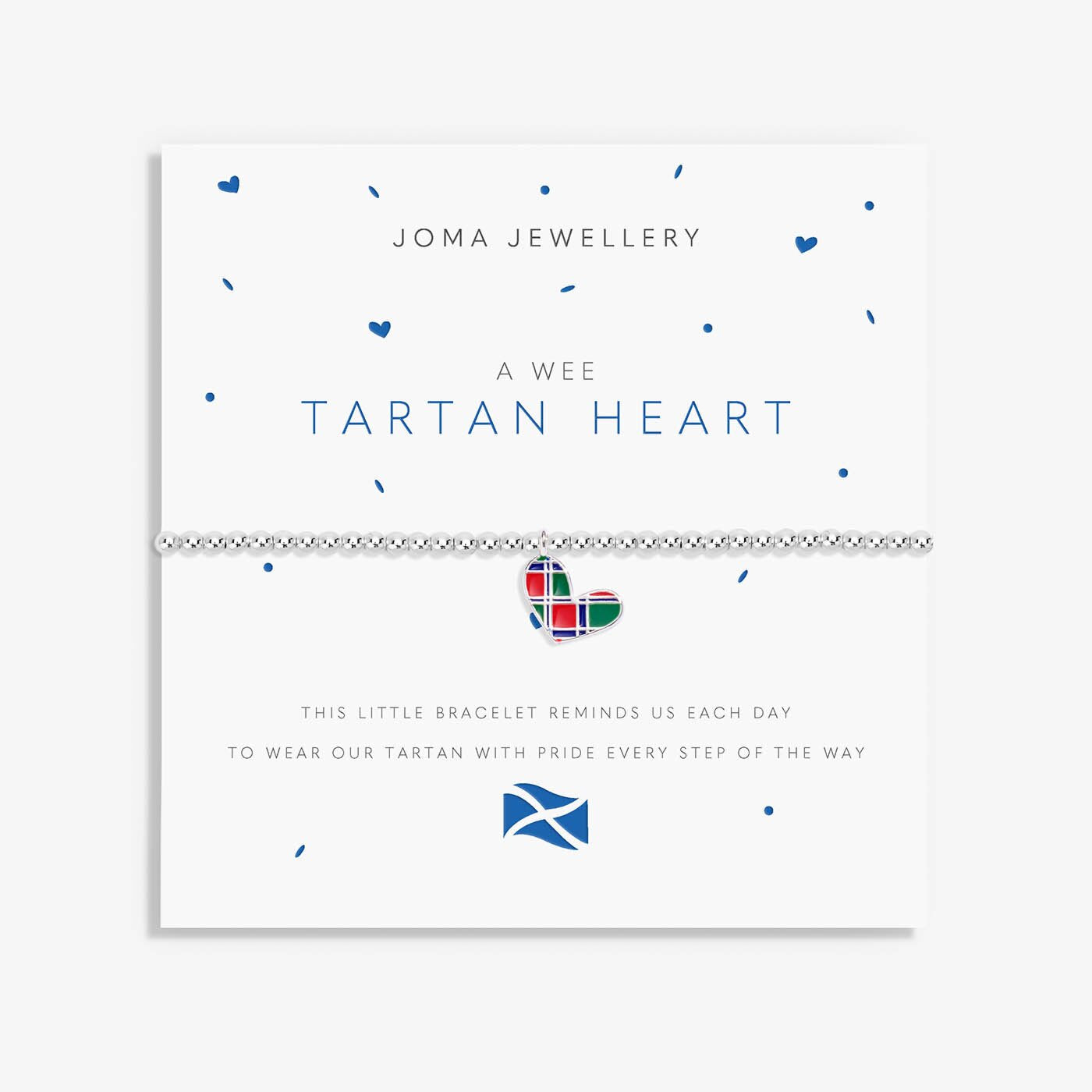 Joma A Wee 'Tartan Heart' Bracelet in Silver Plating 9421