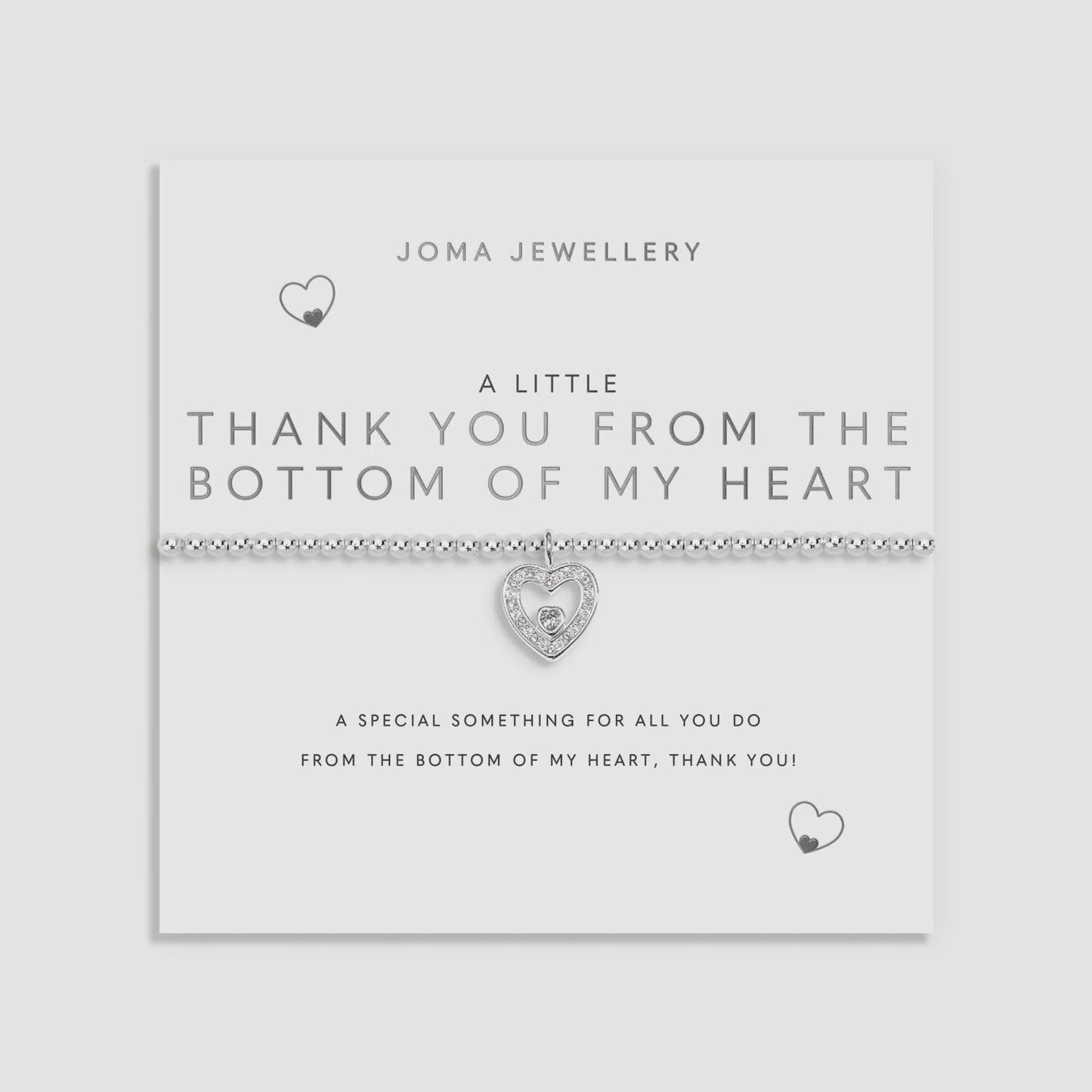 Joma A Little 'Thank You From The Bottom Of My Heart' Bracelet in Silver Plating 9501