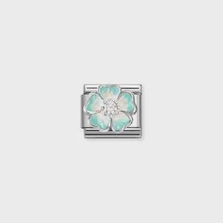 Nomination Silver Shaded Green Flower Charm 330321-18