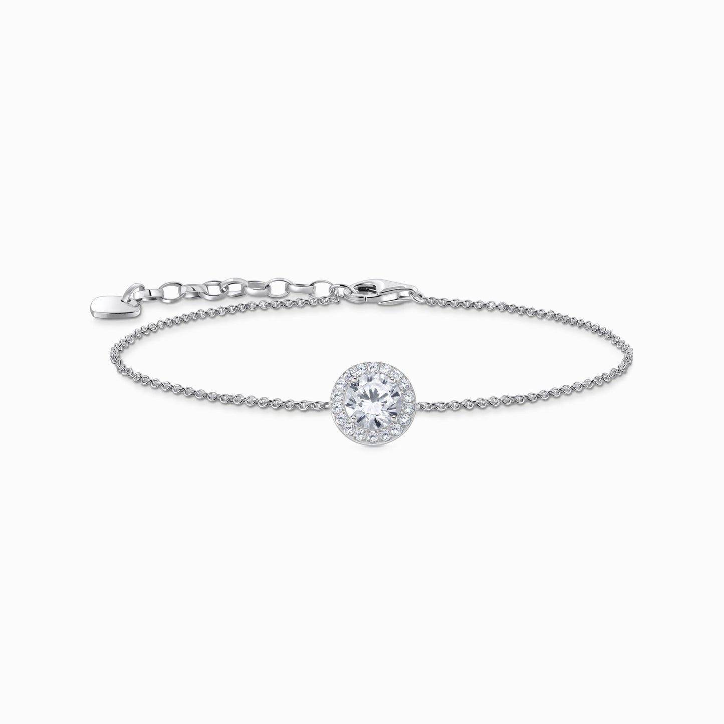 Thomas Sabo Silver Bracelet with halo Pendant and white zirconia A2166-051-14
