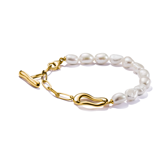 Thomas Sabo Gold Plated Pearl Bracelet A2190-430-14-L19v