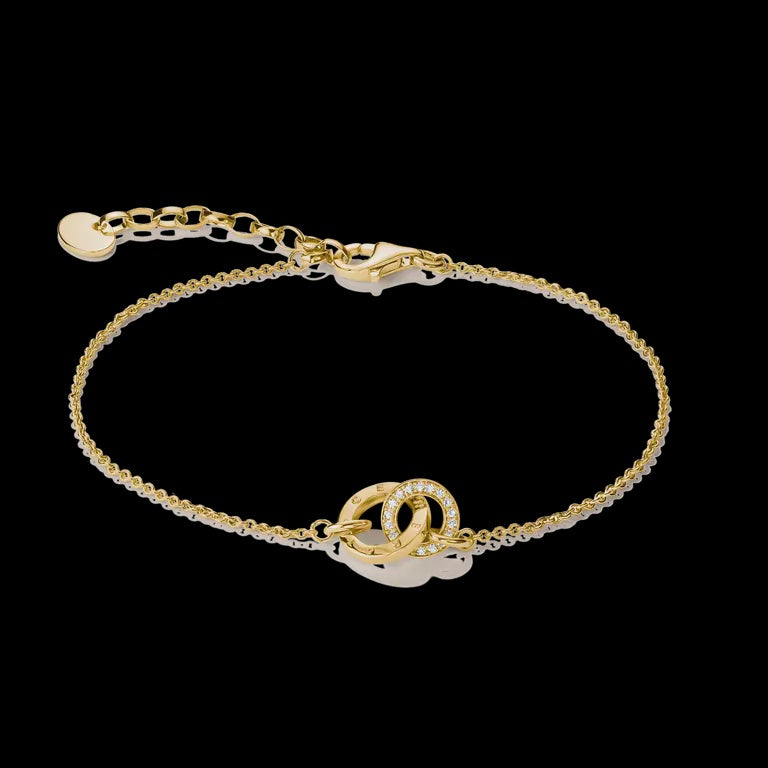Thomas Sabo Bracelet Together with white zirconia 18k gold plated A2239-M01-14