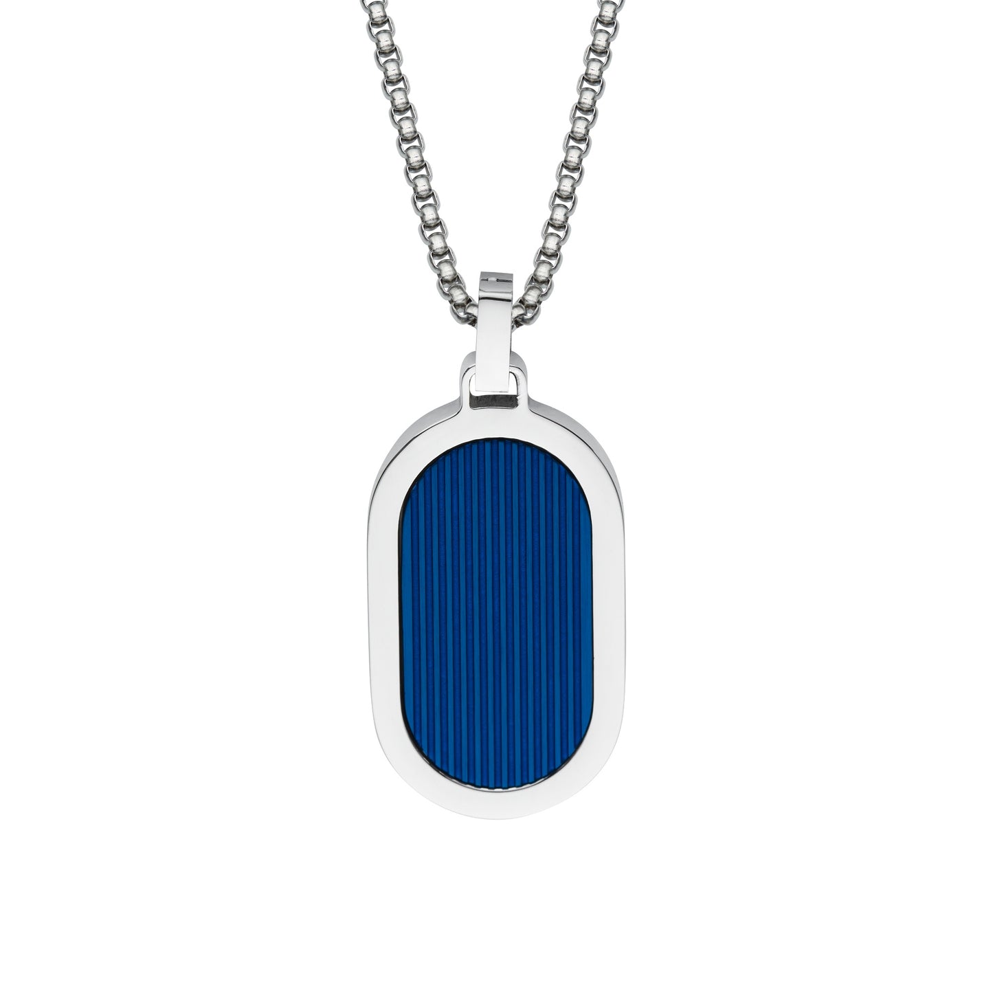 Unique & Co Stainless Steel Blue Plated Pendant and Chain AN-176/50cm