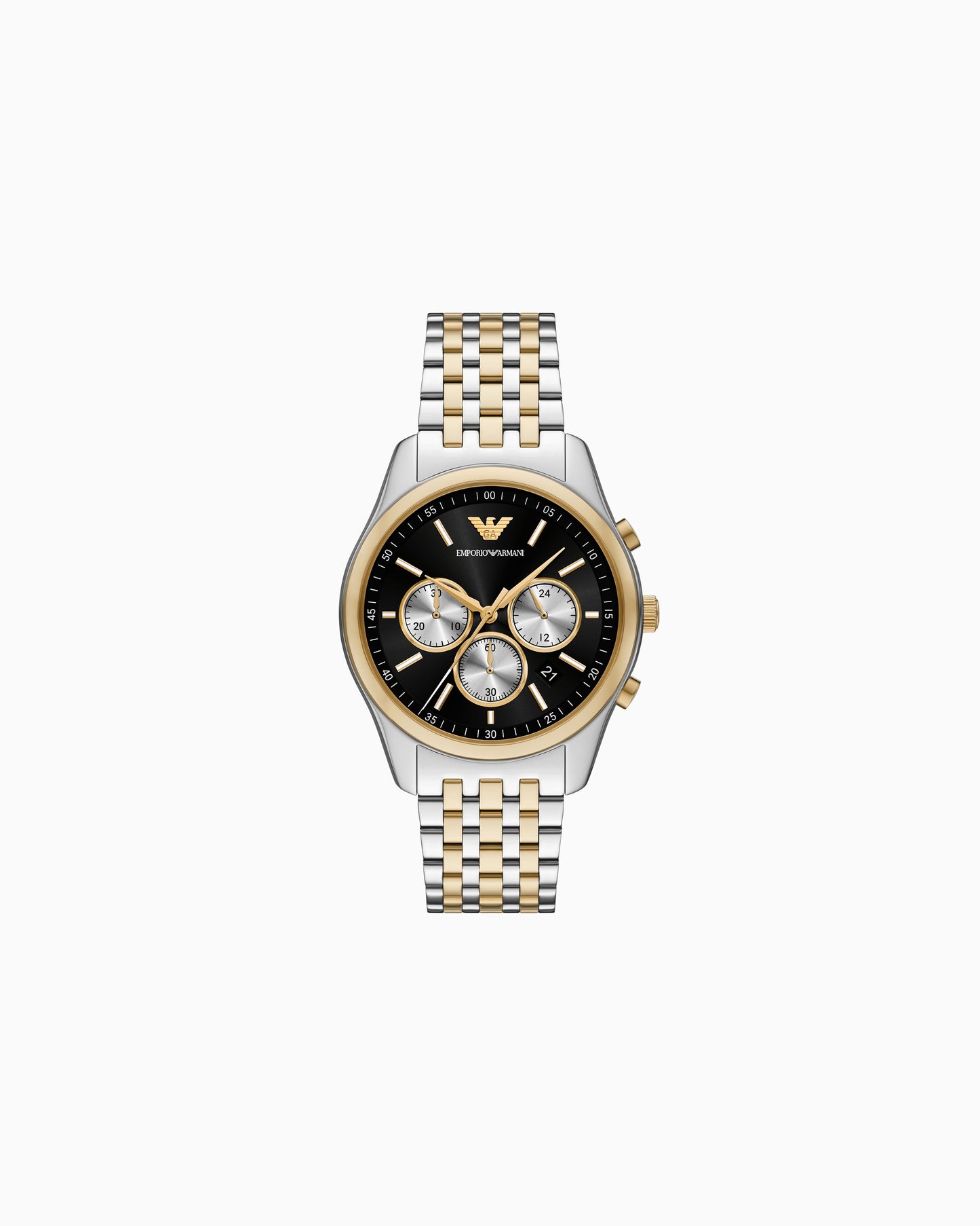 Armani 2 Tone Black Dial Watch AR11713