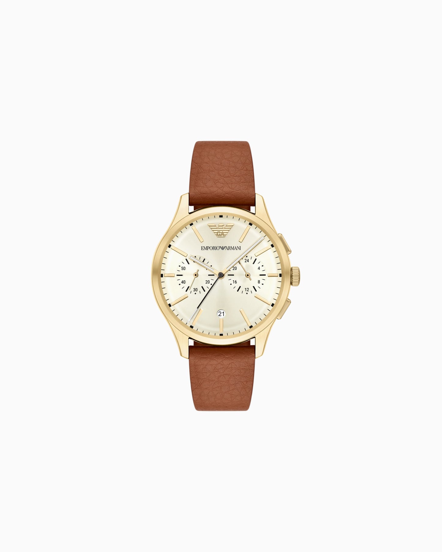 Armani Brown Leather Watch Gold Tone Watch AR11714