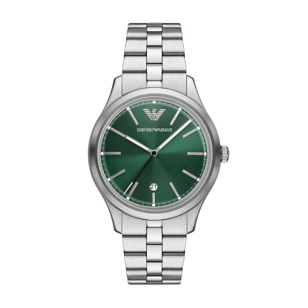 Emporio Armani Mens Stainless Steel Green Dial Watch AR11734