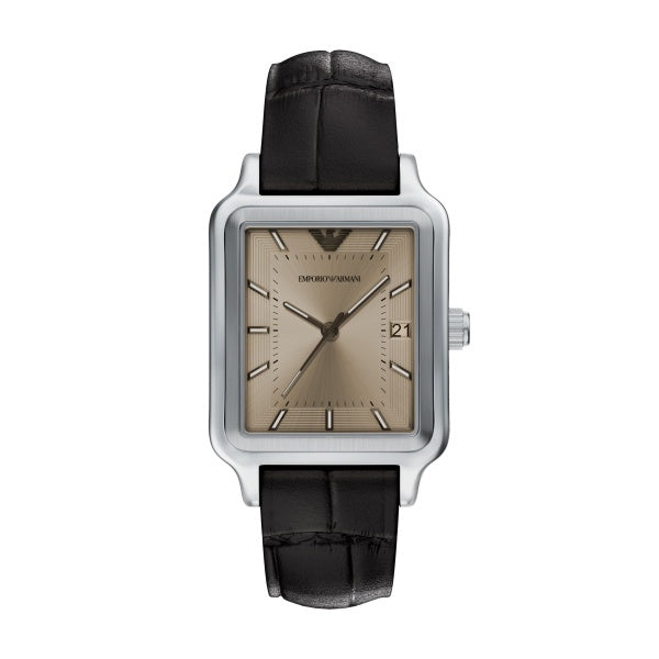 Emporio Armani Stainless Steel Brown Strap Watch AR11756