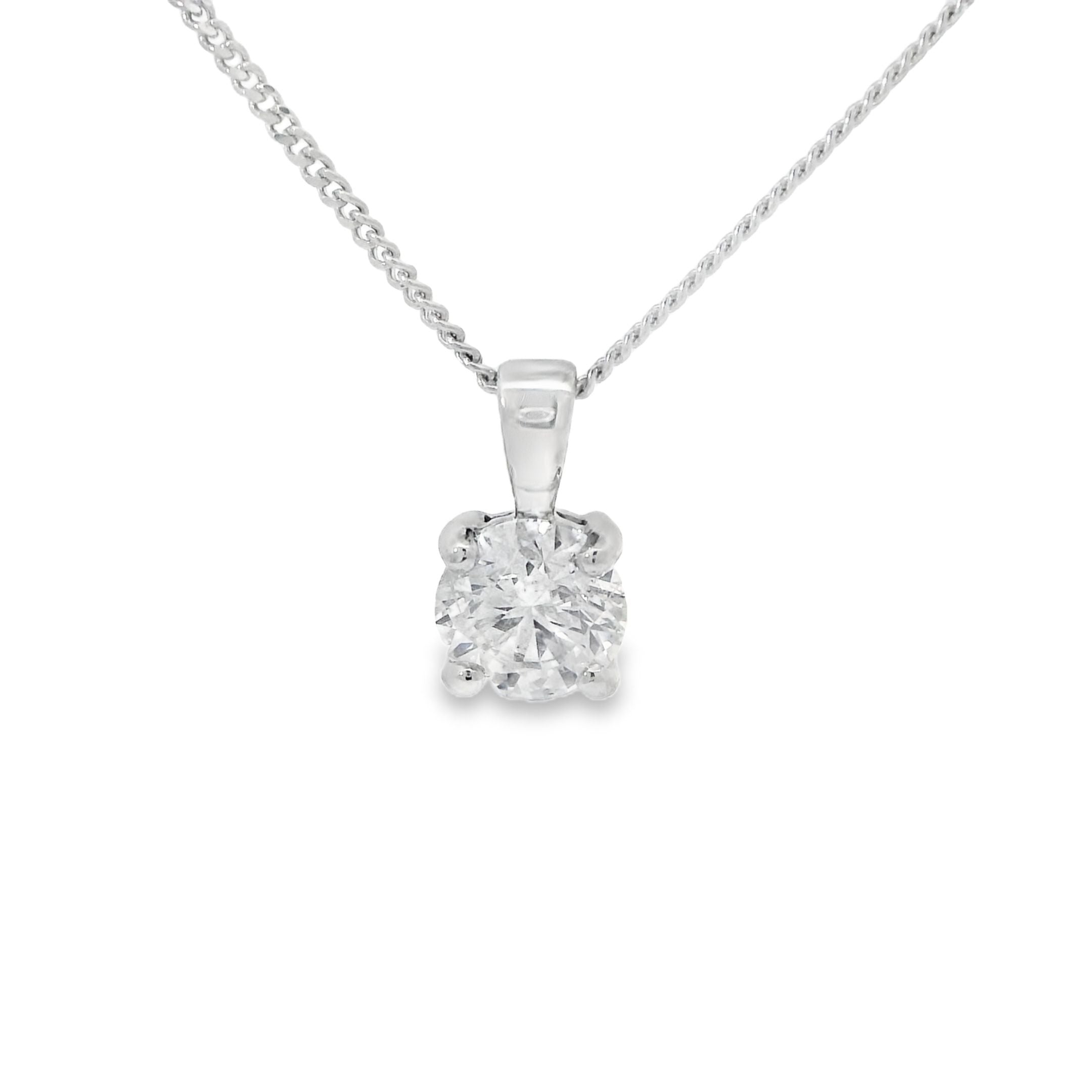 Platinum Solitaire Diamond Pendant 1.50ct
