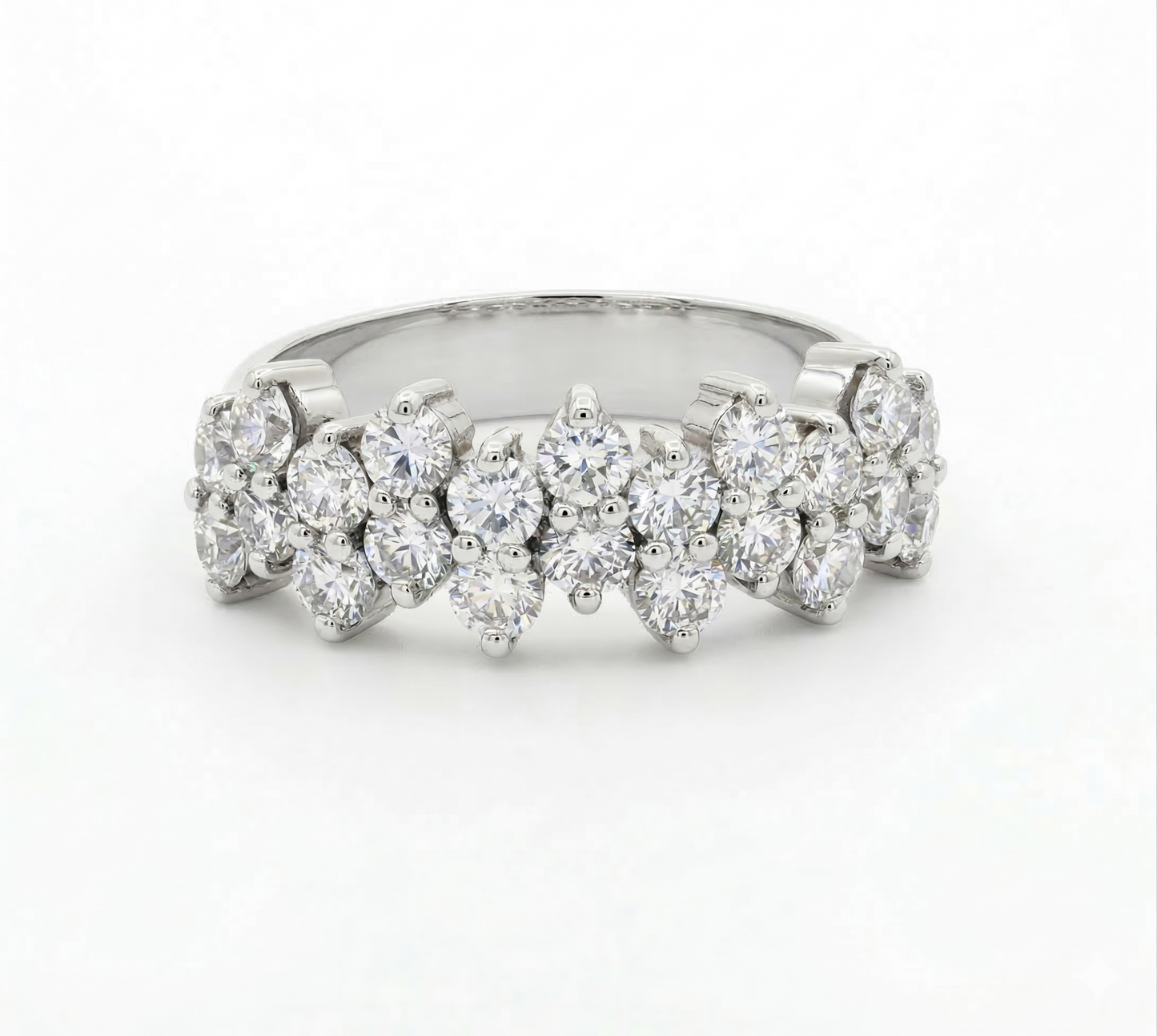18ct White Gold 22 Stone Diamond Cluster Ring 1.35ct