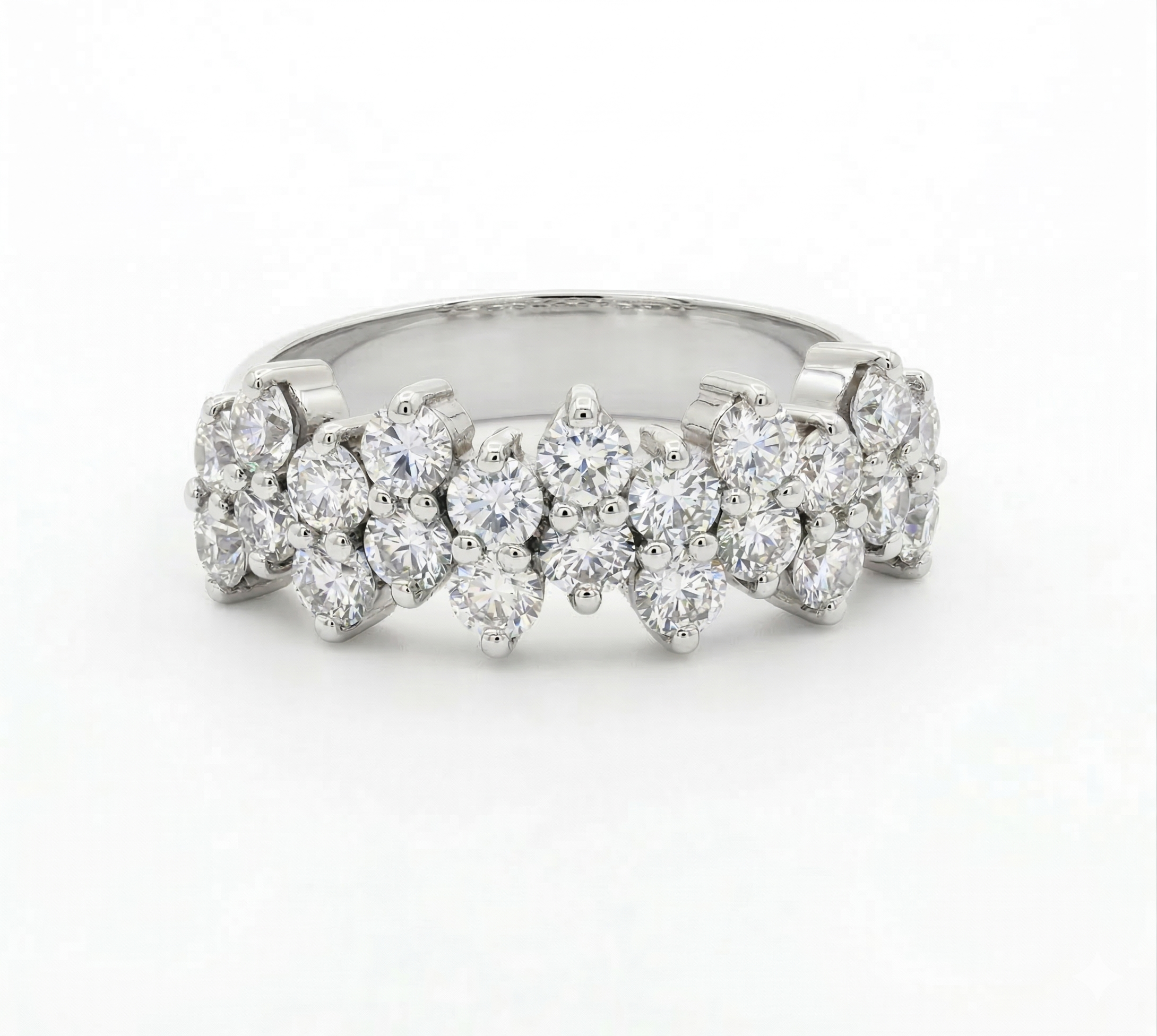 18ct White Gold 22 Stone Diamond Cluster Ring 1.35ct