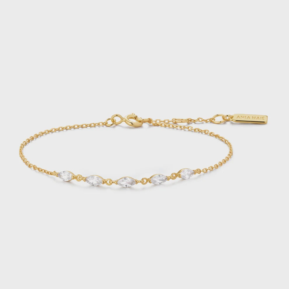Ania Haie Gold Plated Quintet Marquise Bracelet B075-03G