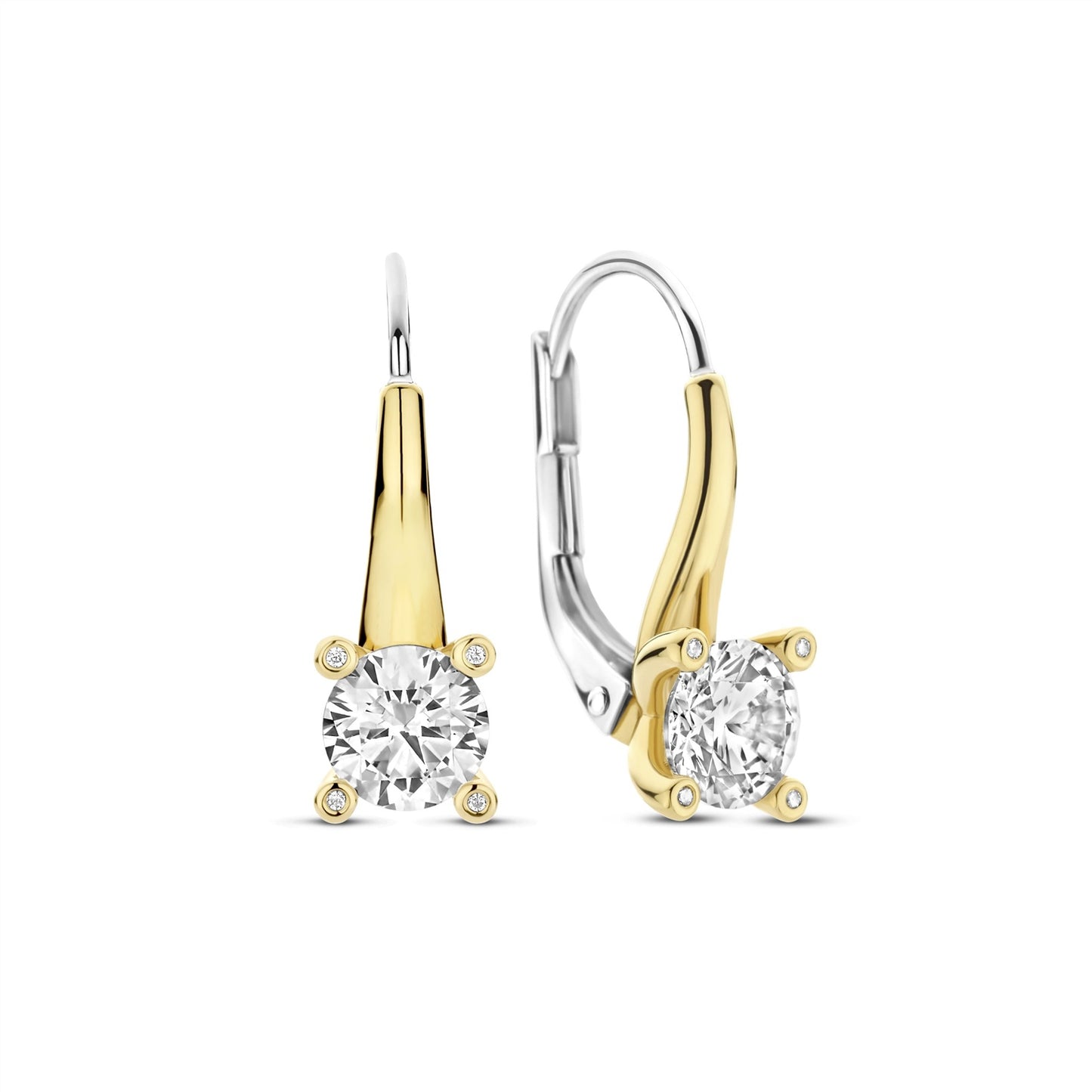 Ti Sento Gold Plated CZ Drop CZ Claw Earrings 78009ZY