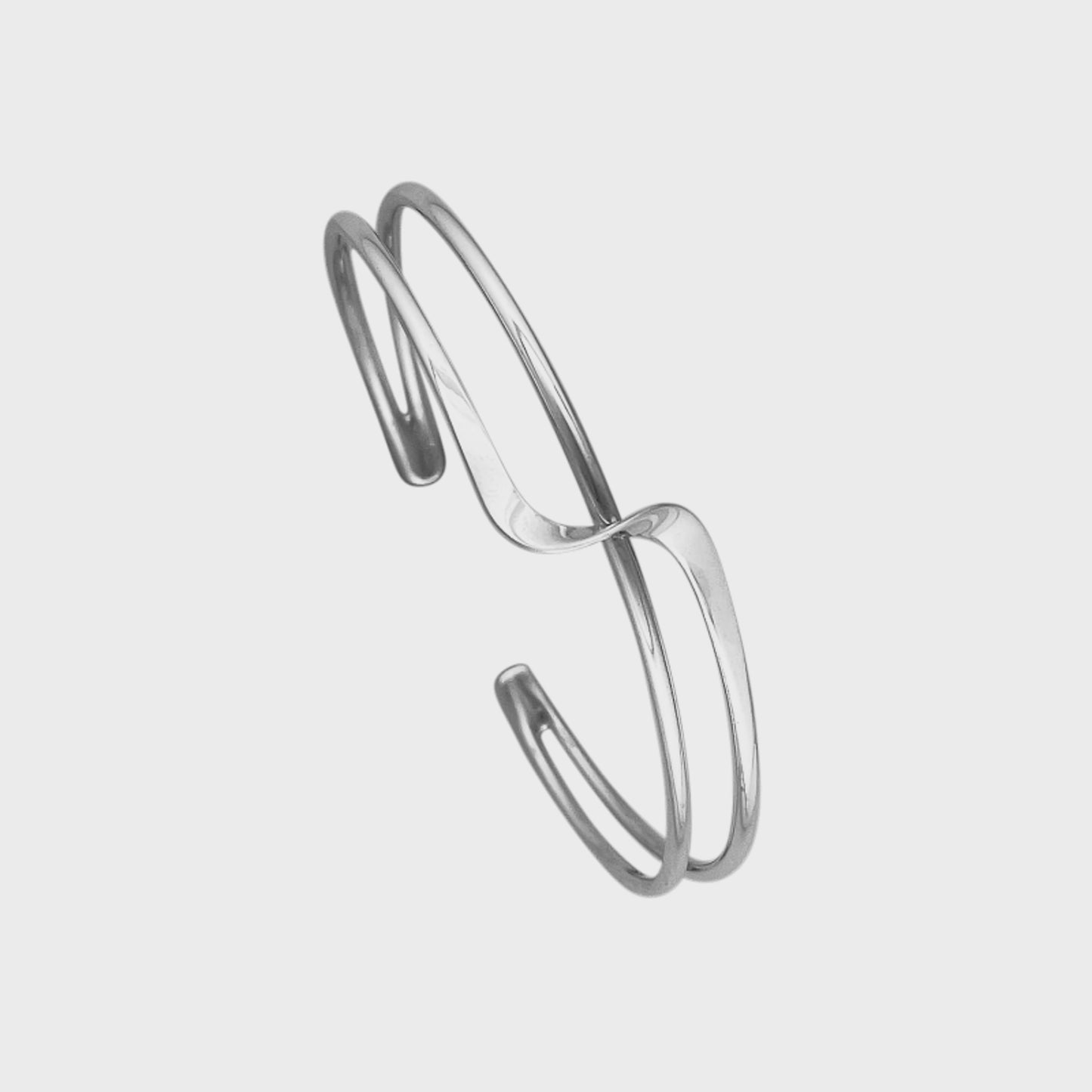 Silver Swirl Crossover Grab Bangle BA489