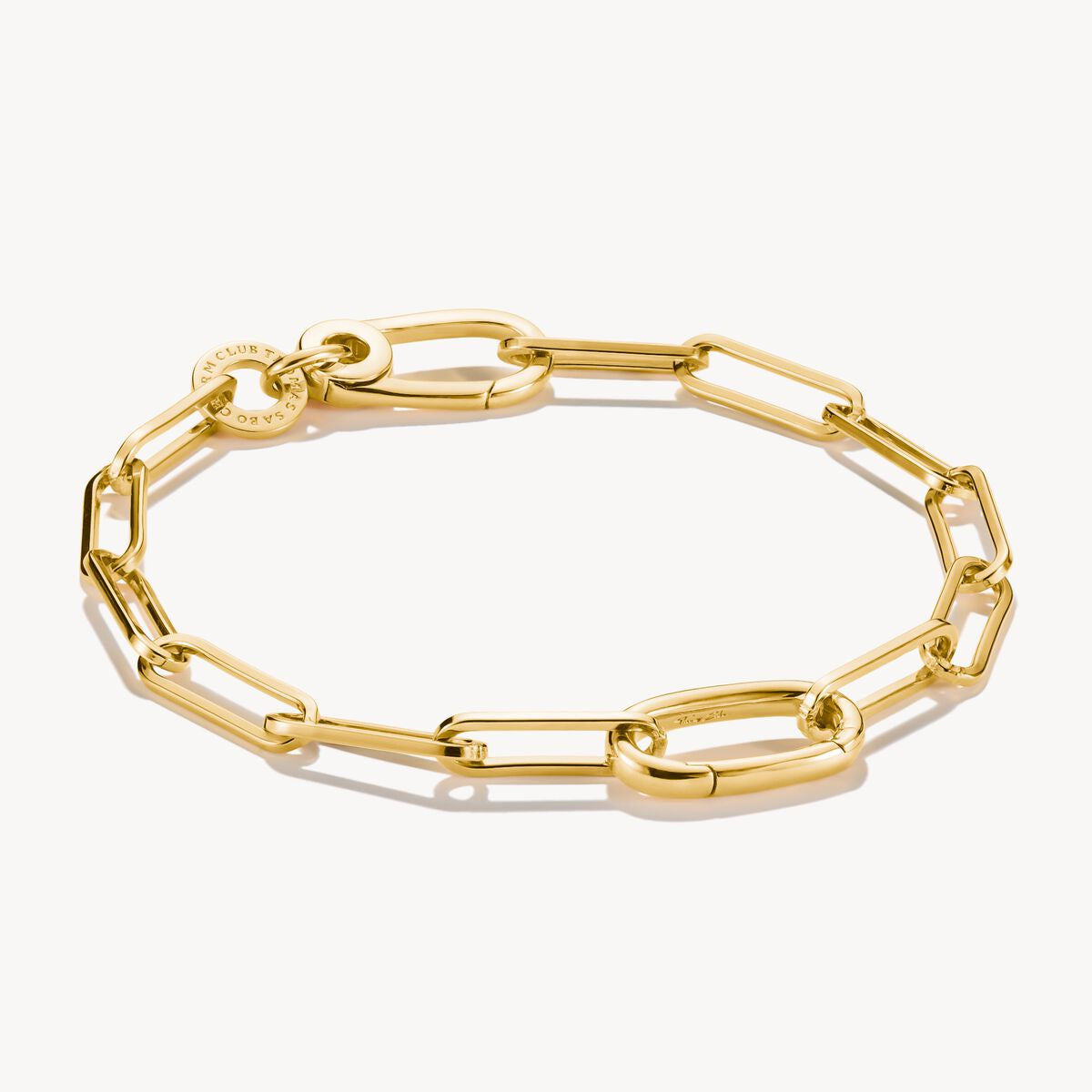 Thomas Sabo Charm Bracelet Paperclip with Connect link Gold Plated C1205-413-39