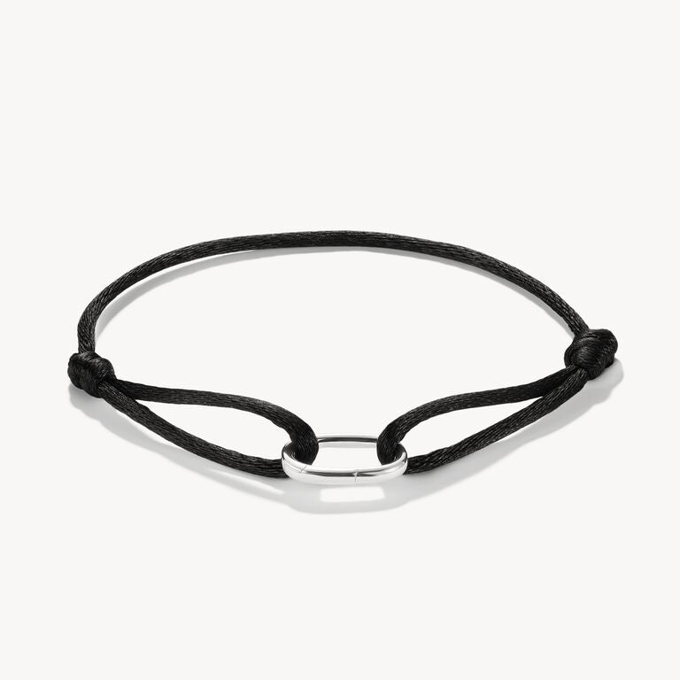Thomas Sabo Silver Textile Bracelet Black Connect C1210-001-11