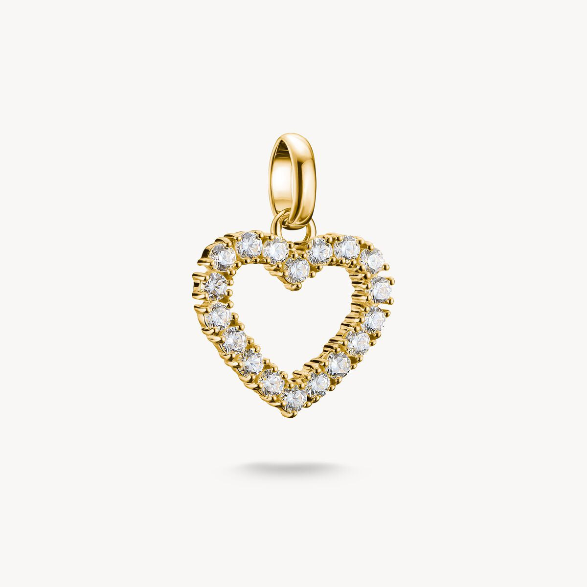 Thomas Sabo Charm Pendant Heart with white stones Connect Gold Plated CC1237-414-14