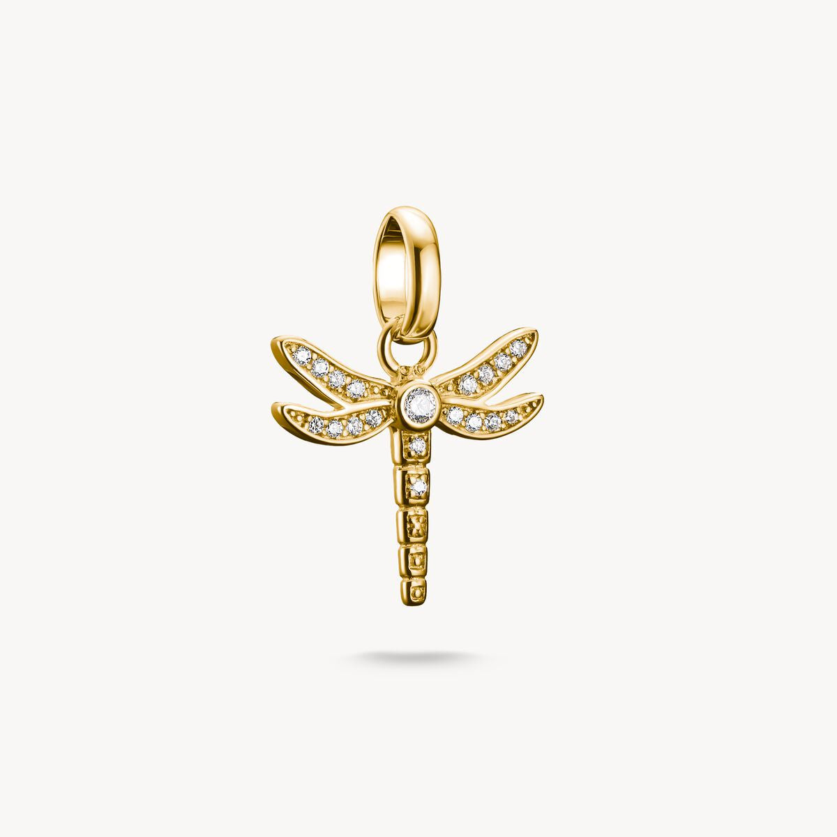 Thomas Sabo Charm pendant dragonfly with stones Connect gold-plated CC1285-414-14