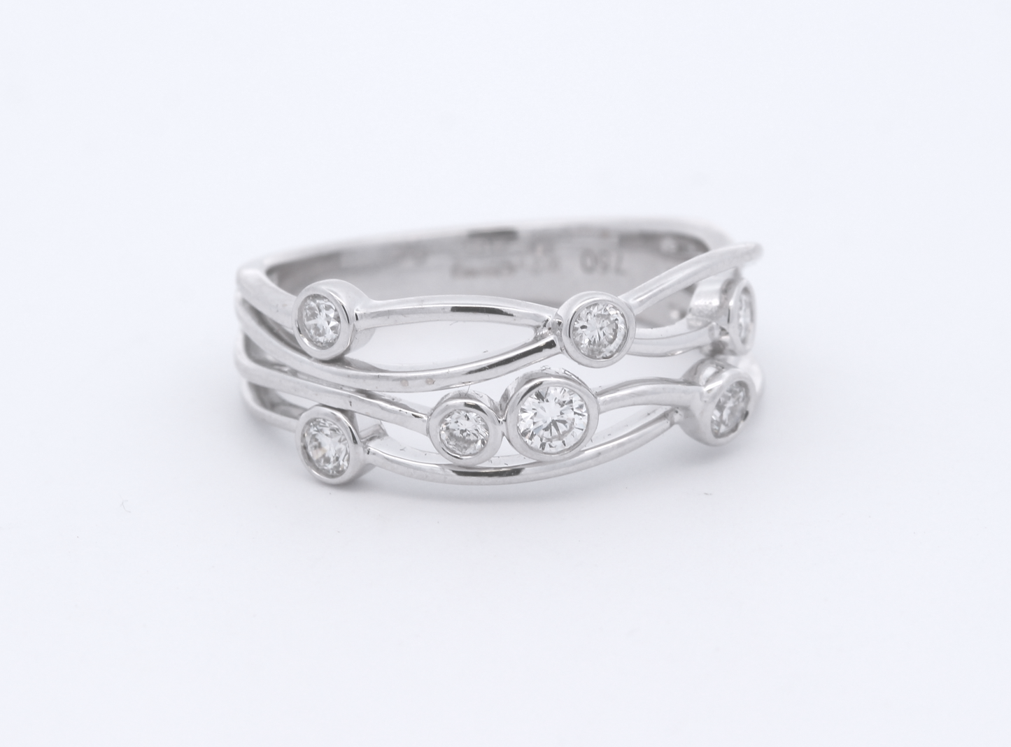 18ct Gold Diamond Bubble Ring - C-CR300005