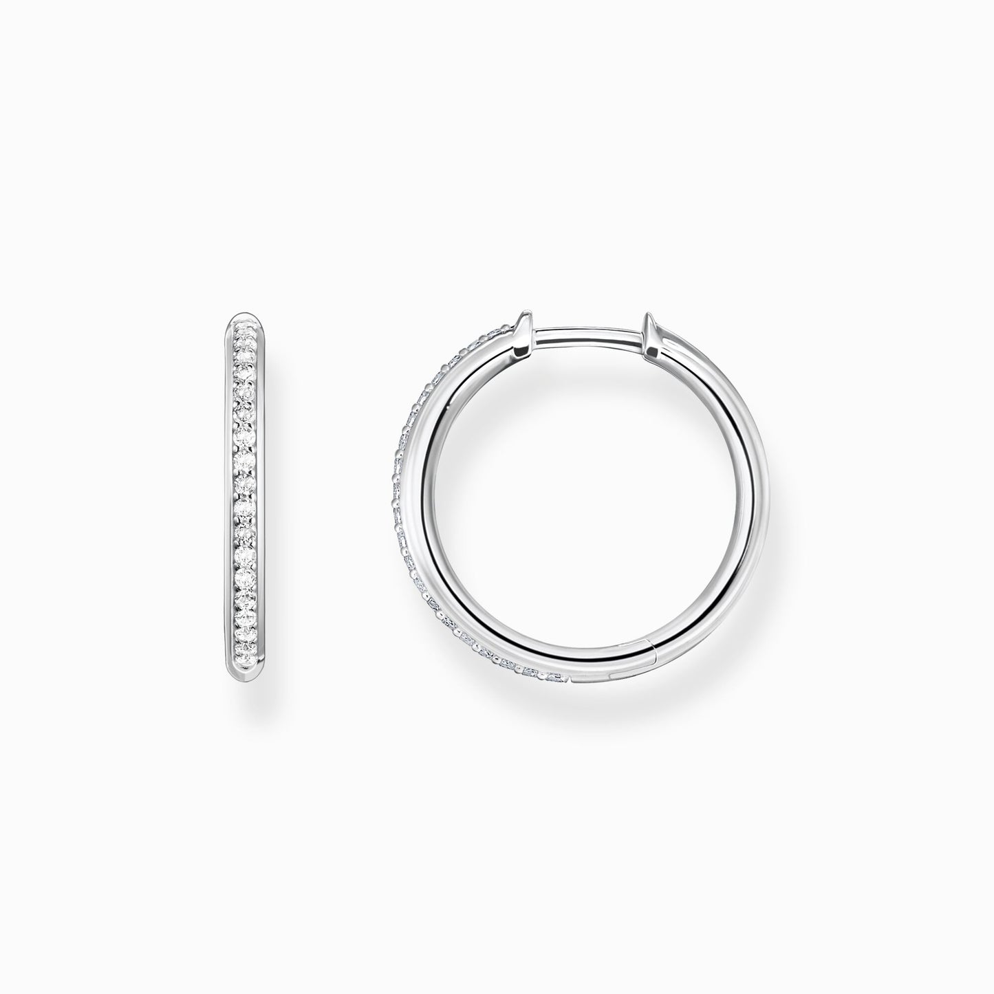 Thomas Sabo Hoop Earrings white stones pavé Silver CR673-051-14