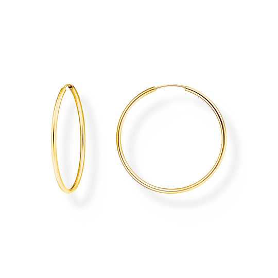 Thomas Sabo Yellow Gold Plated Medium Hoop Earrings CR728-413-39