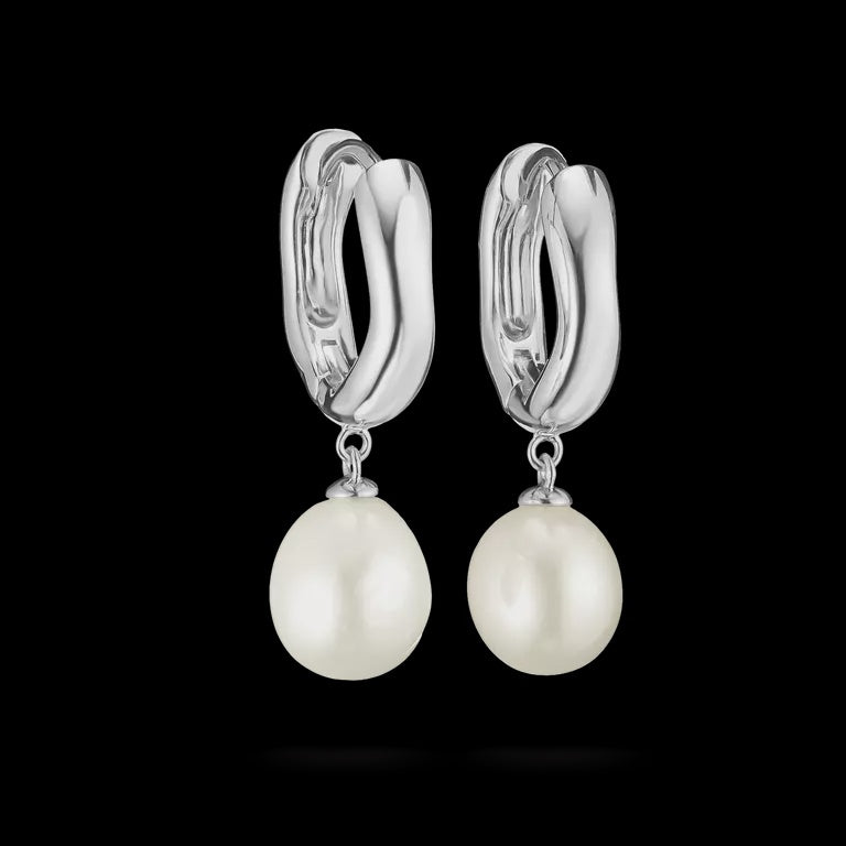 Thomas Sabo Hoop earrings pearl Sterling Silver CR766-082-14