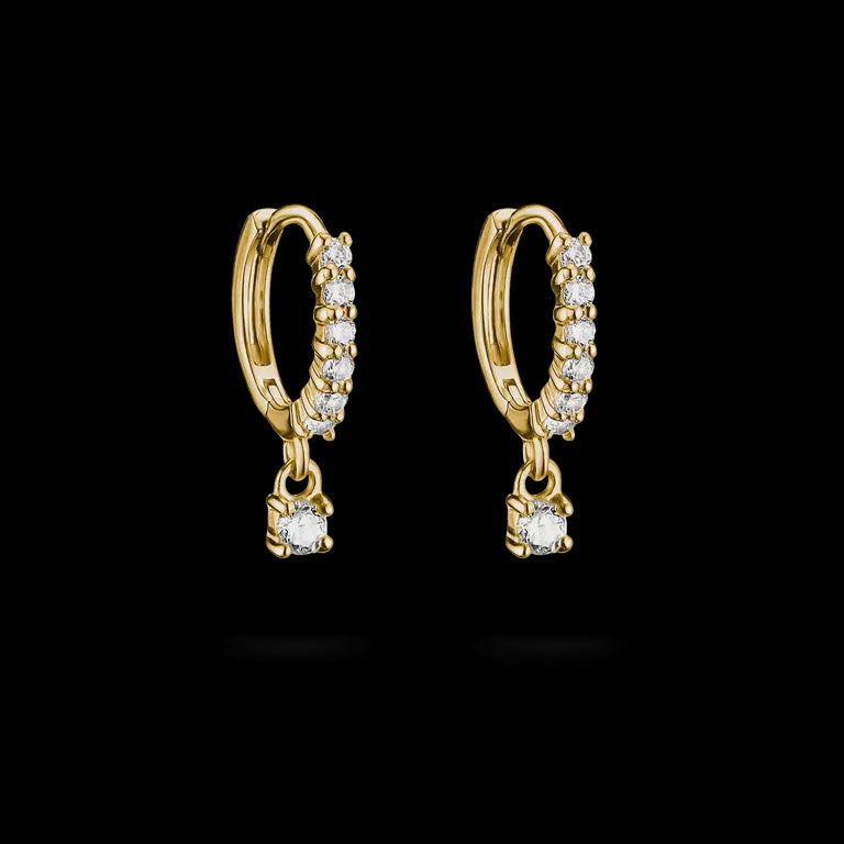 Thomas Sabo Hoop Earrings with white brilliant-cut zirconia 18k gold plated CR781-M01-14