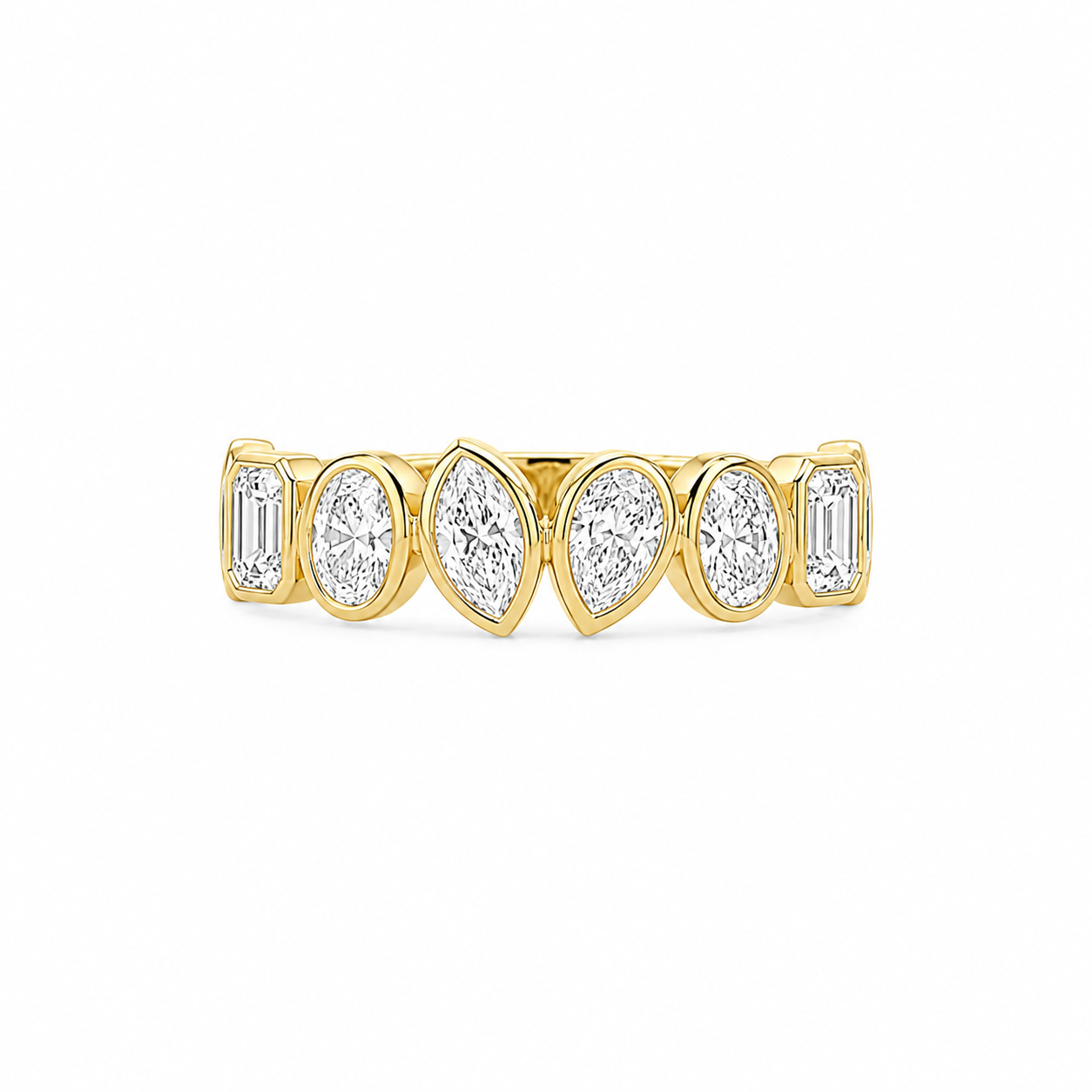 18ct Yellow Gold Lab Grown Mixed Cut Diamond Ring 1.30ct