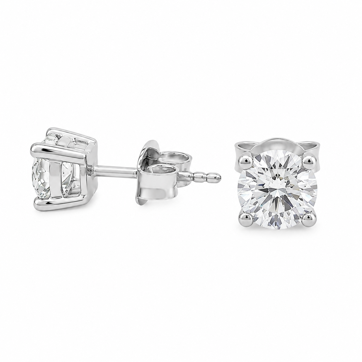 18ct White Gold Diamond Stud Earrings 1.20ct