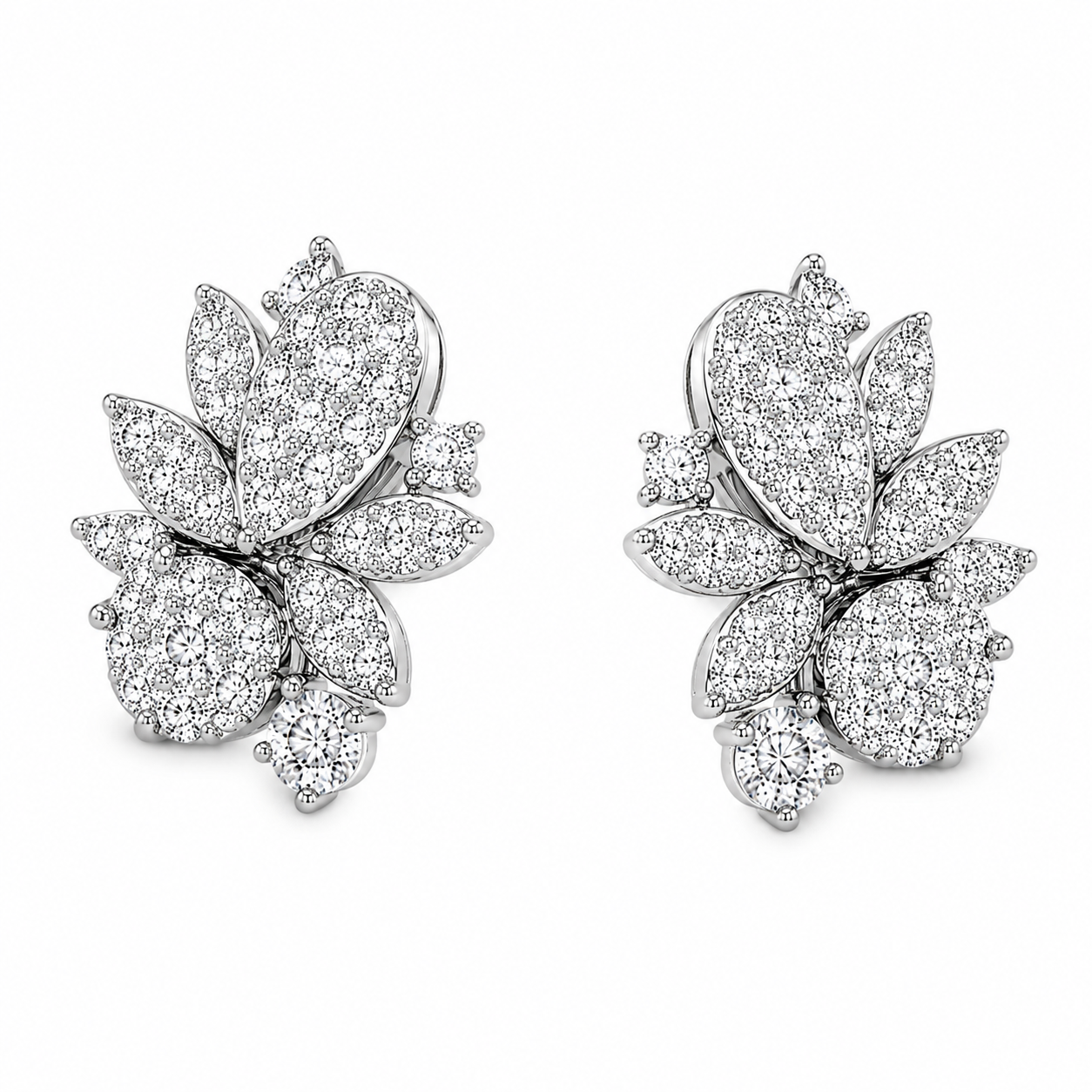 18ct Gold Diamond Floriat Earrings 0301448