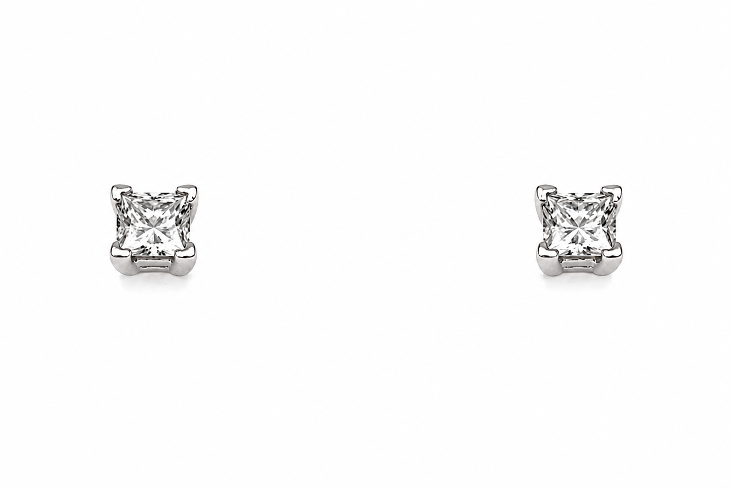 9ct White Gold Diamond Earrings