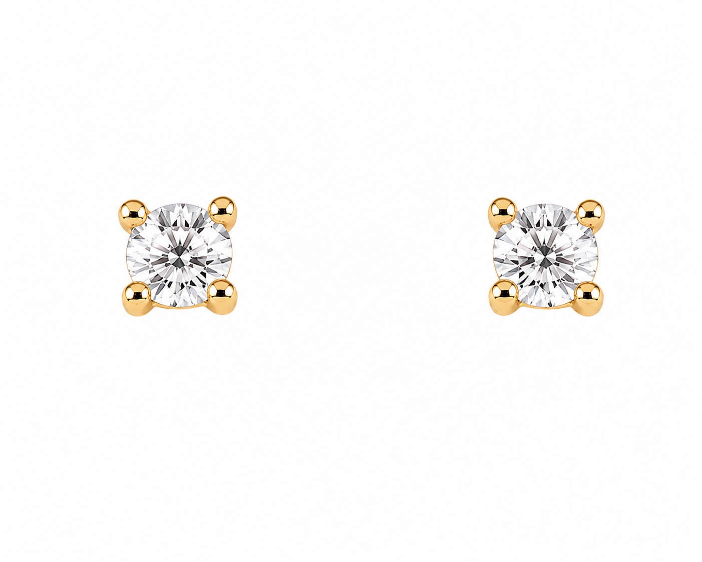 18ct Gold Diamond Claw Set Stud Earrings 0.30ct