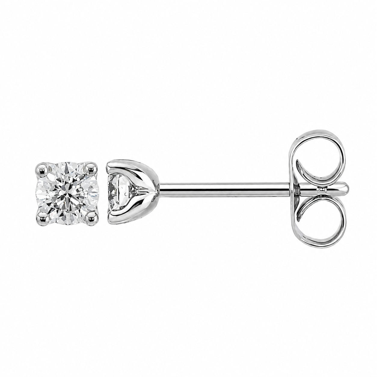 18ct White Gold Diamond Stud Earrings 0.34ct - 4 Claw