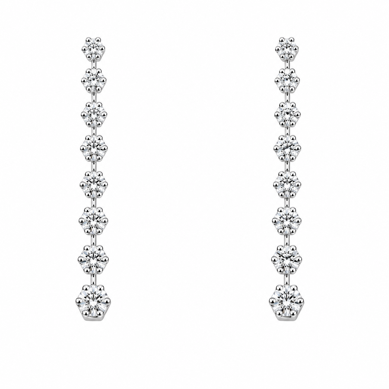 18ct White Gold Diamond Drop Earrings