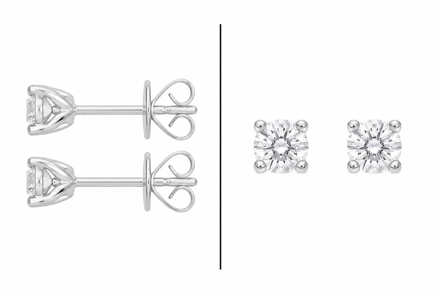 18ct White Gold Diamond Stud Earrings 0.50ct - 4 Claw