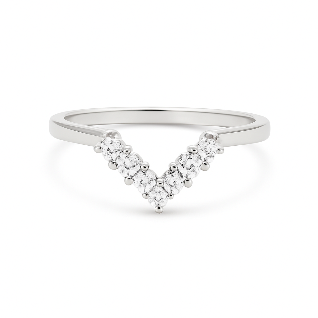 Platinum Diamond Wishbone Ring 0.26ct