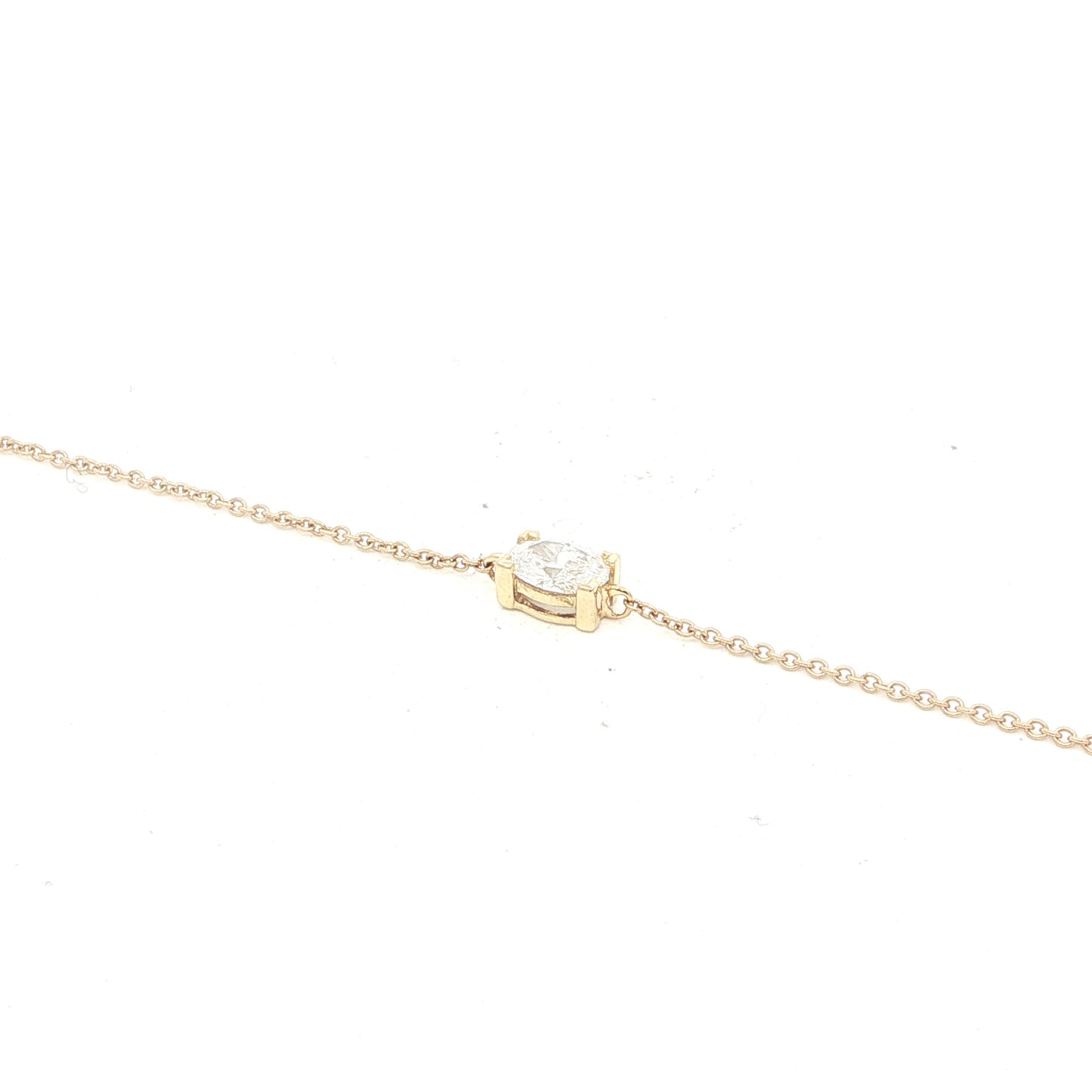 18ct Gold Oval Cut Lab Grown Diamond Bracelet 0.31ct