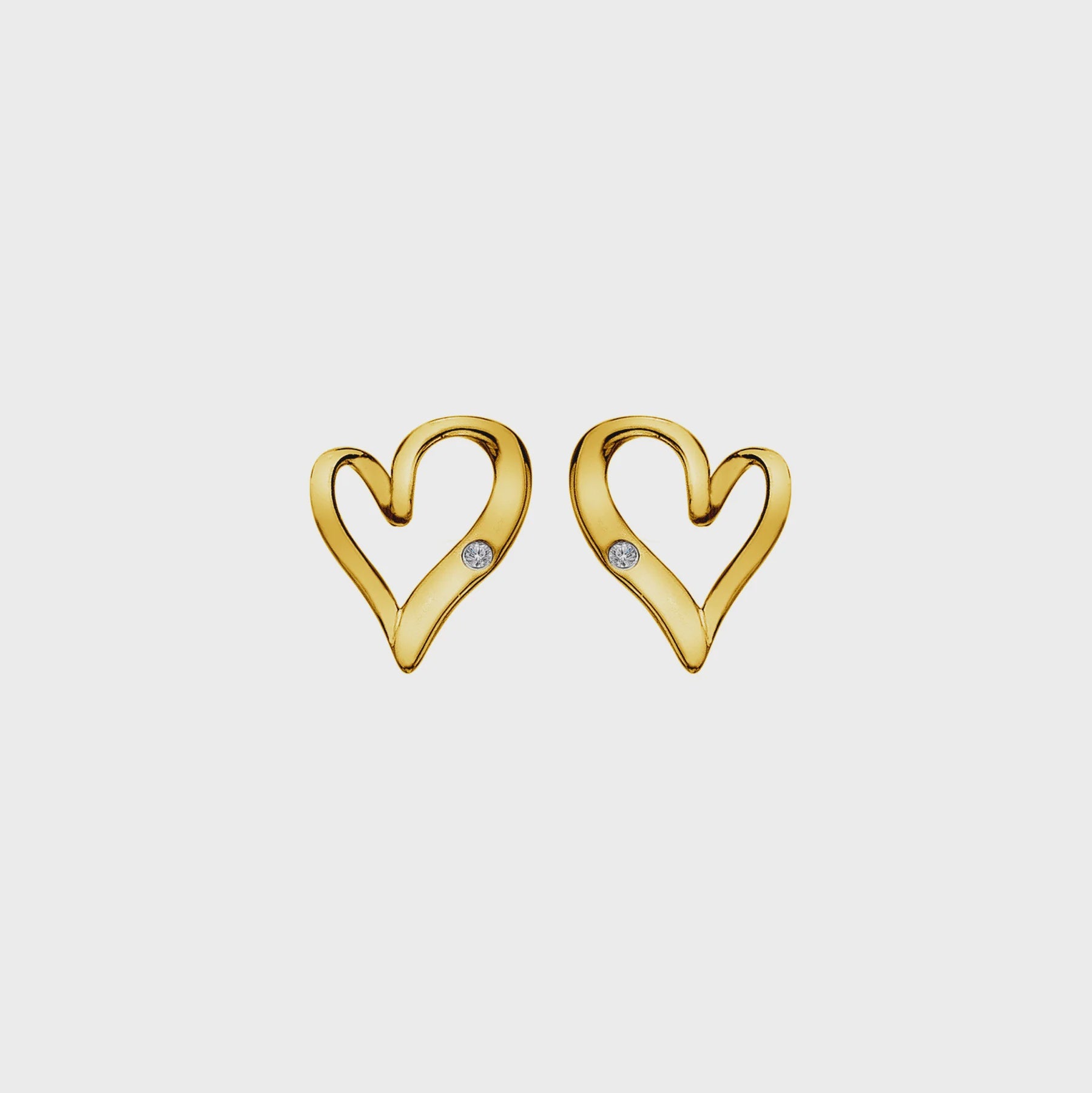 Hot Diamonds HD X GE Delicate Pointed Twist Heart Earrings DE848