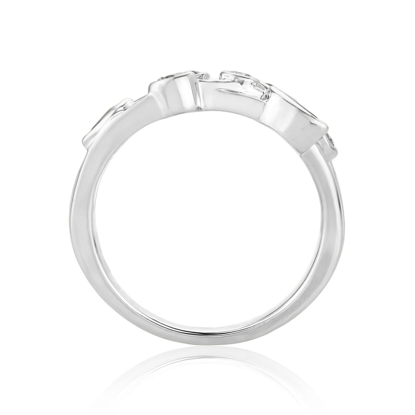 9ct White Gold Ruby, Sapphire & Diamond Ring