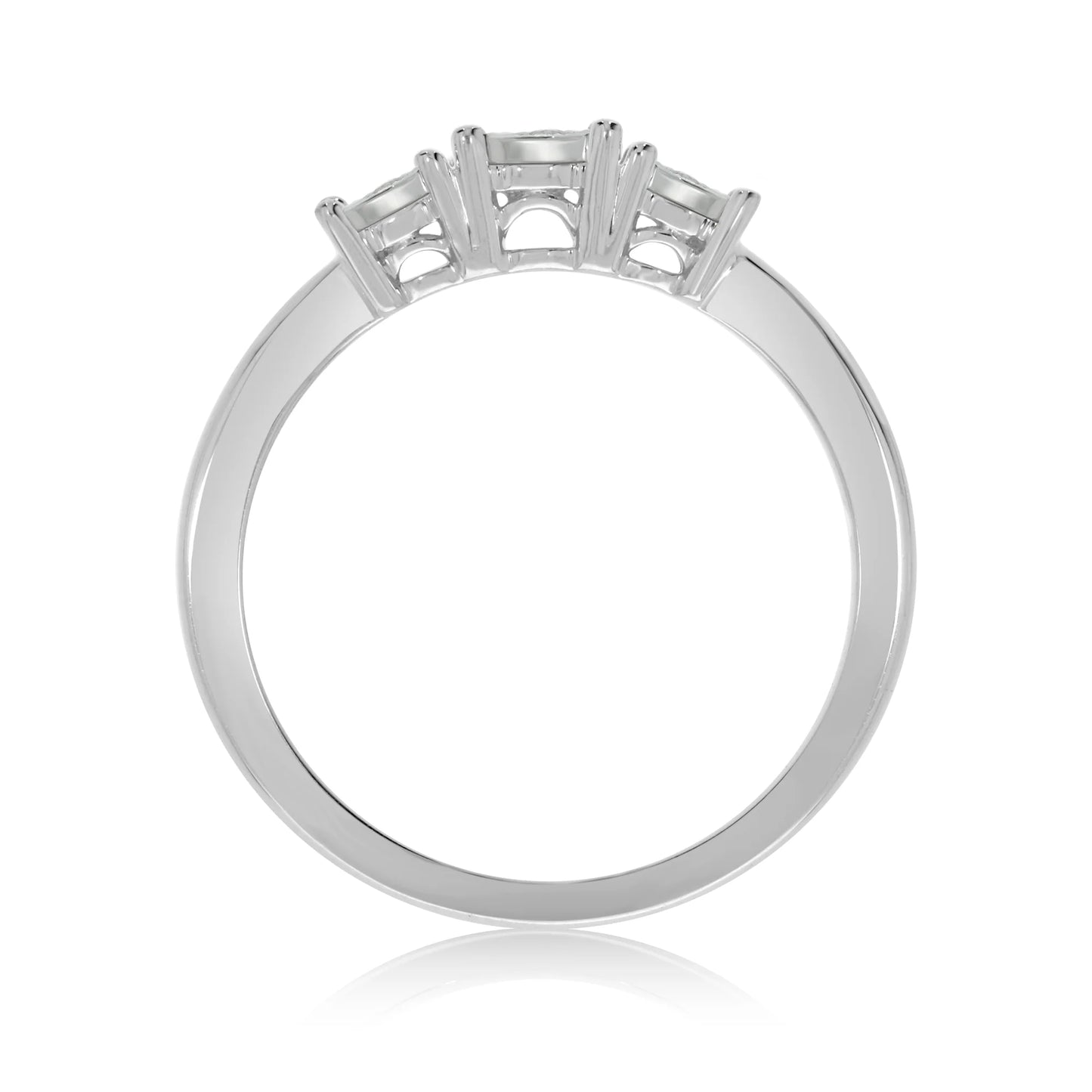 9ct White Gold Trilogy Diamond Ring 0.25ct