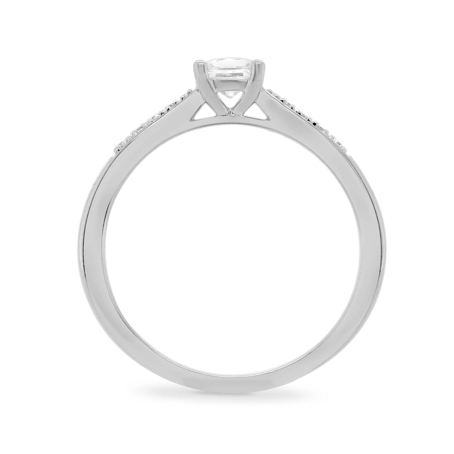 9ct White Gold Princess Cut Diamond Solitaire 0.33ct
