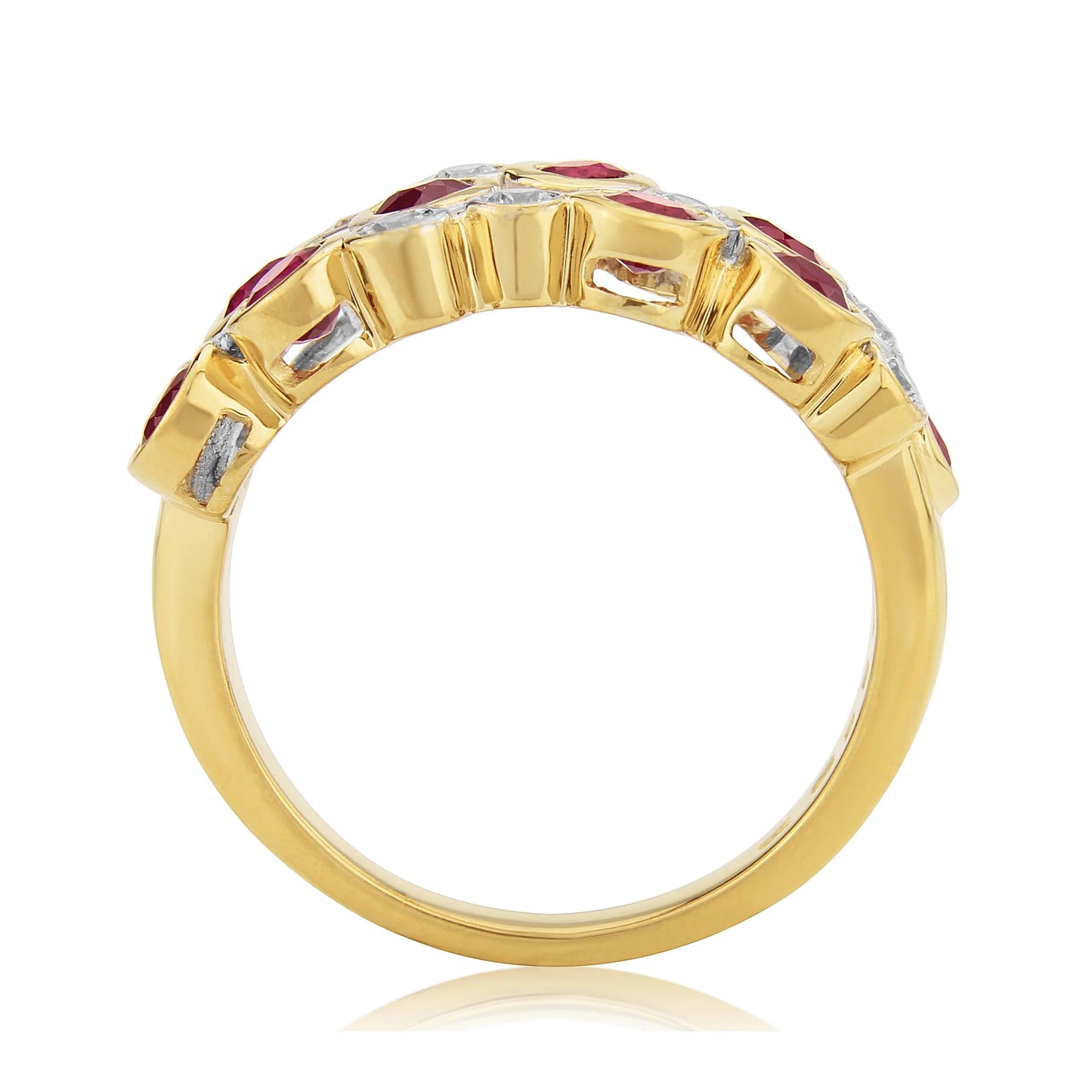 9ct Ruby & Diamond Bubble Ring