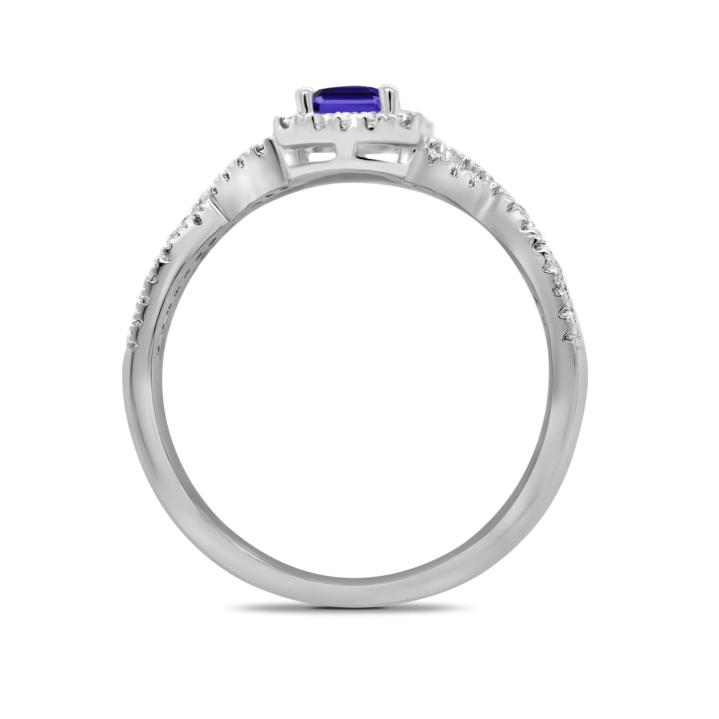 9ct White Gold Tanzanite & Diamond Ring 0.21ct DTR1784w